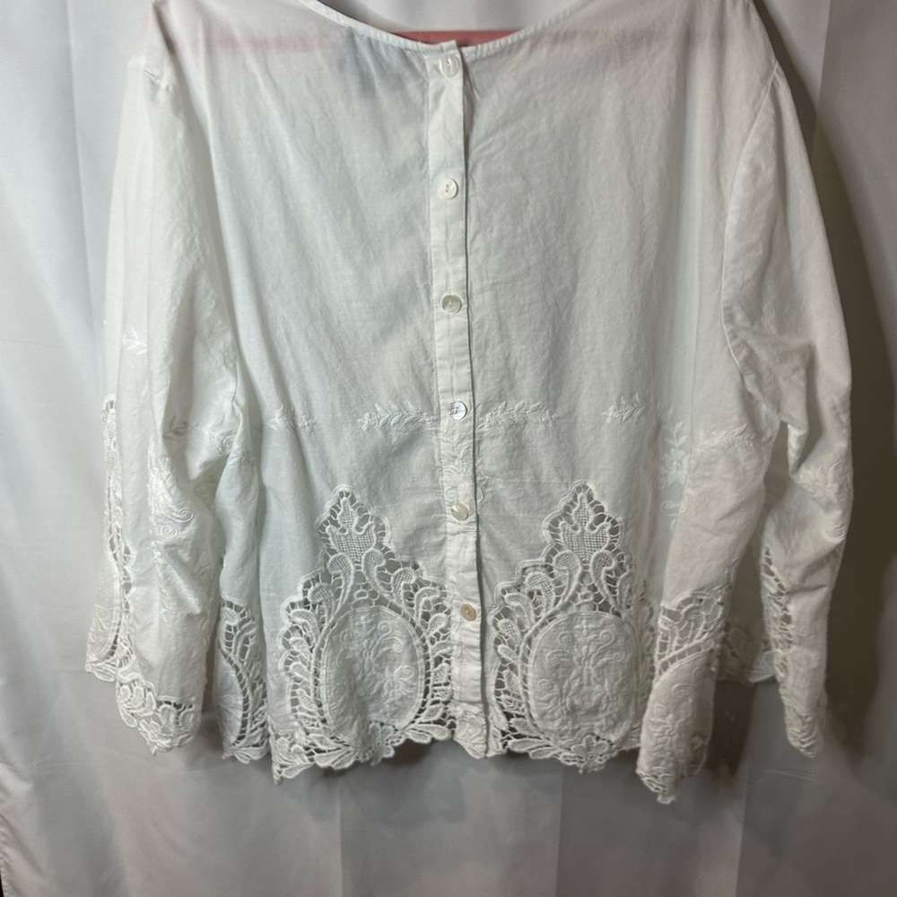 Cynthia Rowley White Lace Trim Top - Picture 8 of 14